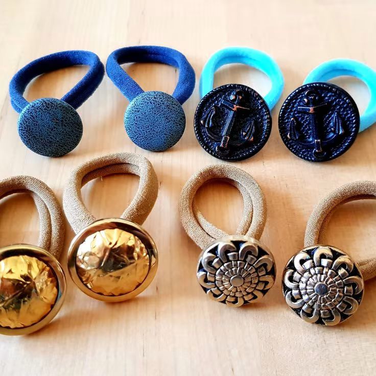 Lot de 2 élastiques "bouton" à cheveux