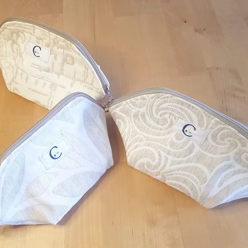 Trousse hexagonale coton beige