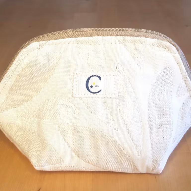 Trousse hexagonale coton beige