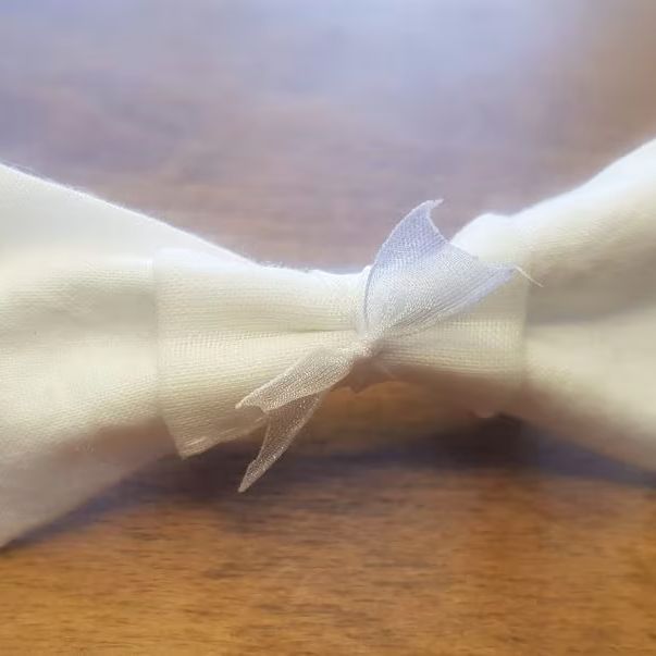 Noeud à cheveux - Elastique Blanc paillette