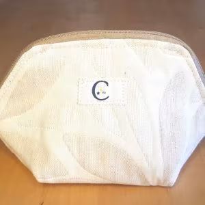 Trousse hexagonale coton beige