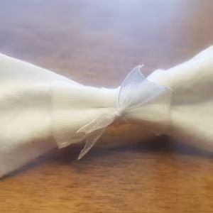 Noeud à cheveux - Elastique Blanc paillette