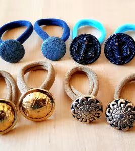 Lot de 2 élastiques "bouton" à cheveux