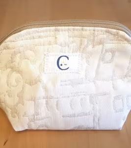 Trousse hexagonale coton beige