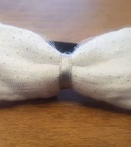 Noeud à cheveux - Elastique Blanc paillette