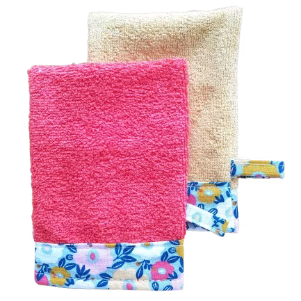 Lot de 2 gants de toilette d'apprentissage