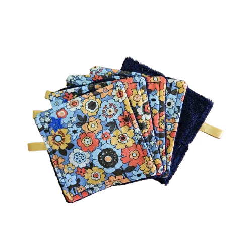 Lot de 5 lingettes lavables - plusieurs coloris