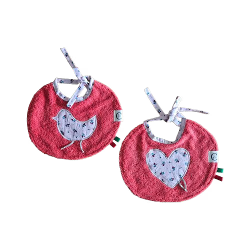 Lot de 2 bavoirs bébé rond 1er âge