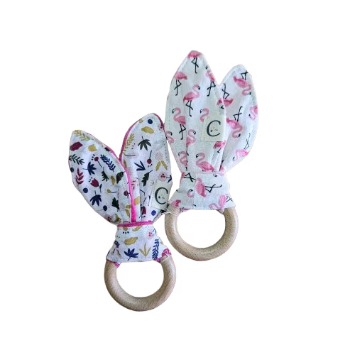 Hochet en bois "lapinou" - anneau en bois 7cm