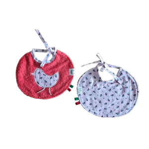 Lot de 2 bavoirs bébé rond 1er âge