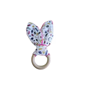 Hochet en bois "lapinou" - anneau en bois 7cm
