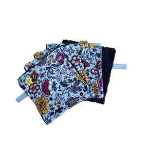 Lot de 5 lingettes lavables - plusieurs coloris