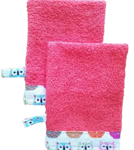 Lot de 2 gants de toilette d'apprentissage