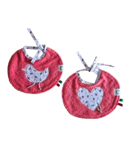 Lot de 2 bavoirs bébé rond 1er âge