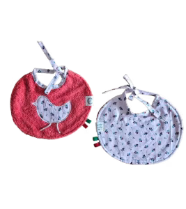 Lot de 2 bavoirs bébé rond 1er âge