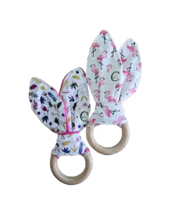 Hochet en bois "lapinou" - anneau en bois 7cm