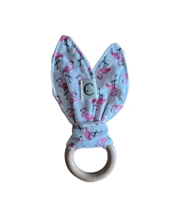 Hochet en bois "lapinou" - anneau en bois 7cm
