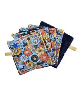 Lot de 5 lingettes lavables - plusieurs coloris