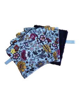 Lot de 5 lingettes lavables - plusieurs coloris